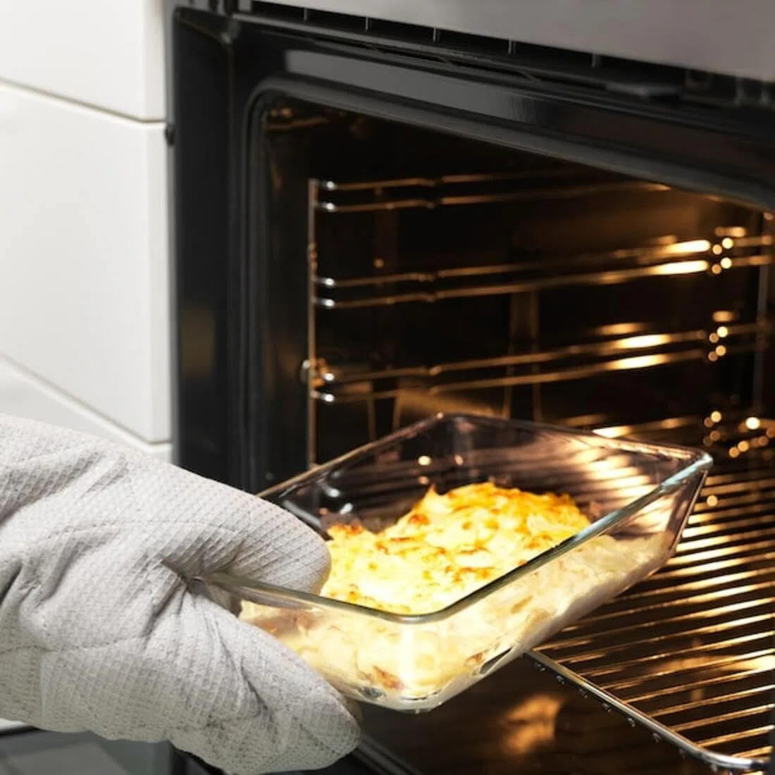 IKEA Piatto da forno/portata MIXTUR 35x25 cm, vetro trasparente