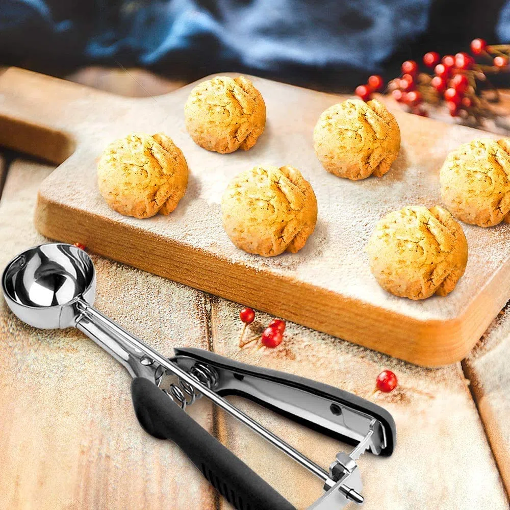 Cucchiaio per Gelato 4 cm, 5 cm o 6 cm - Porzionatore Paletta in Acciaio Inox per Gelato, Biscotti - Dosatore (5 cm)