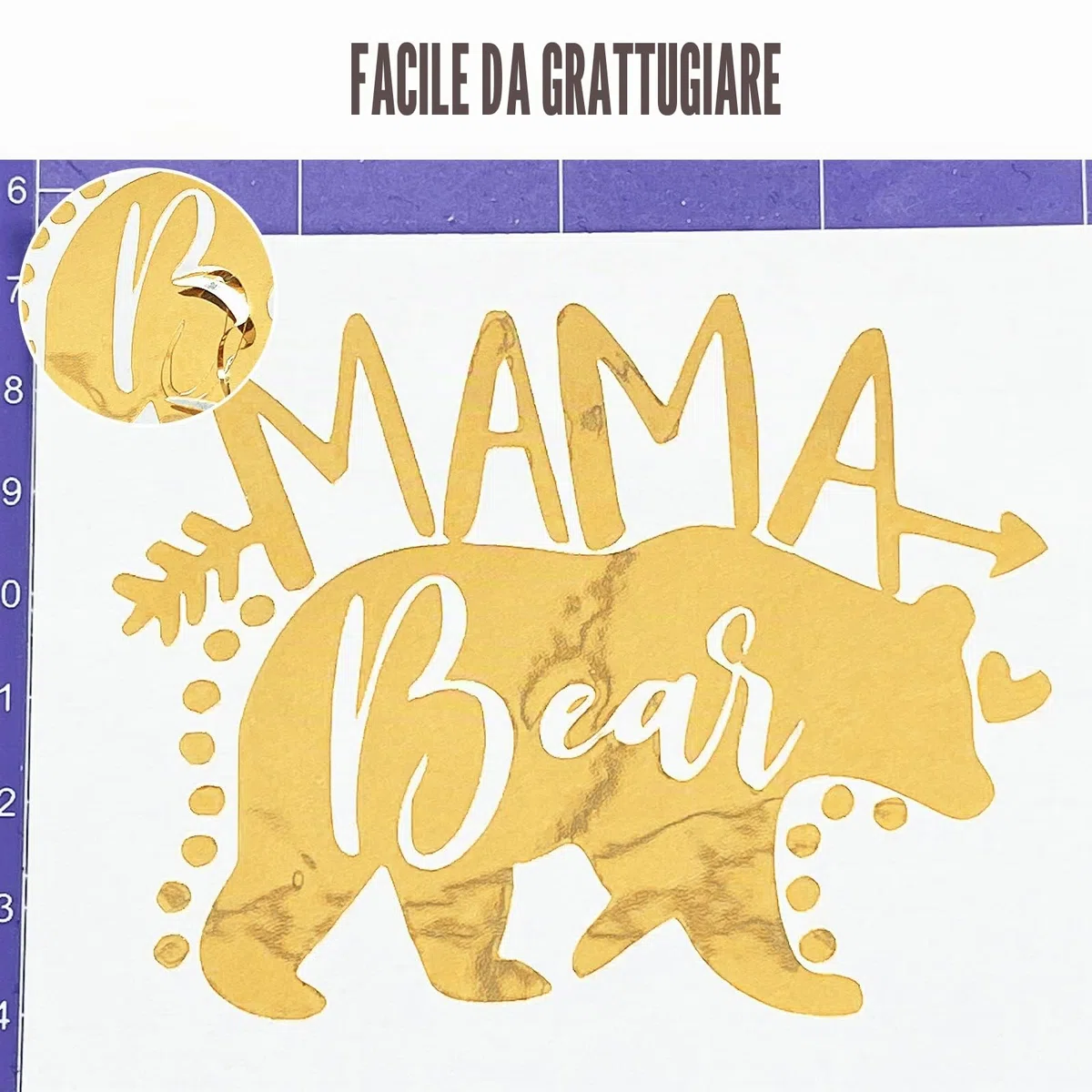 Lya Vinyl Vinile adesivo oro cromo, 30,5 x 457,2 cm, Vinile adesivo oro per Cricut, Silhouette Cameo, Pellicola oro metallizzata per regali fai da te, tazza, finestra, ceramica, plastica