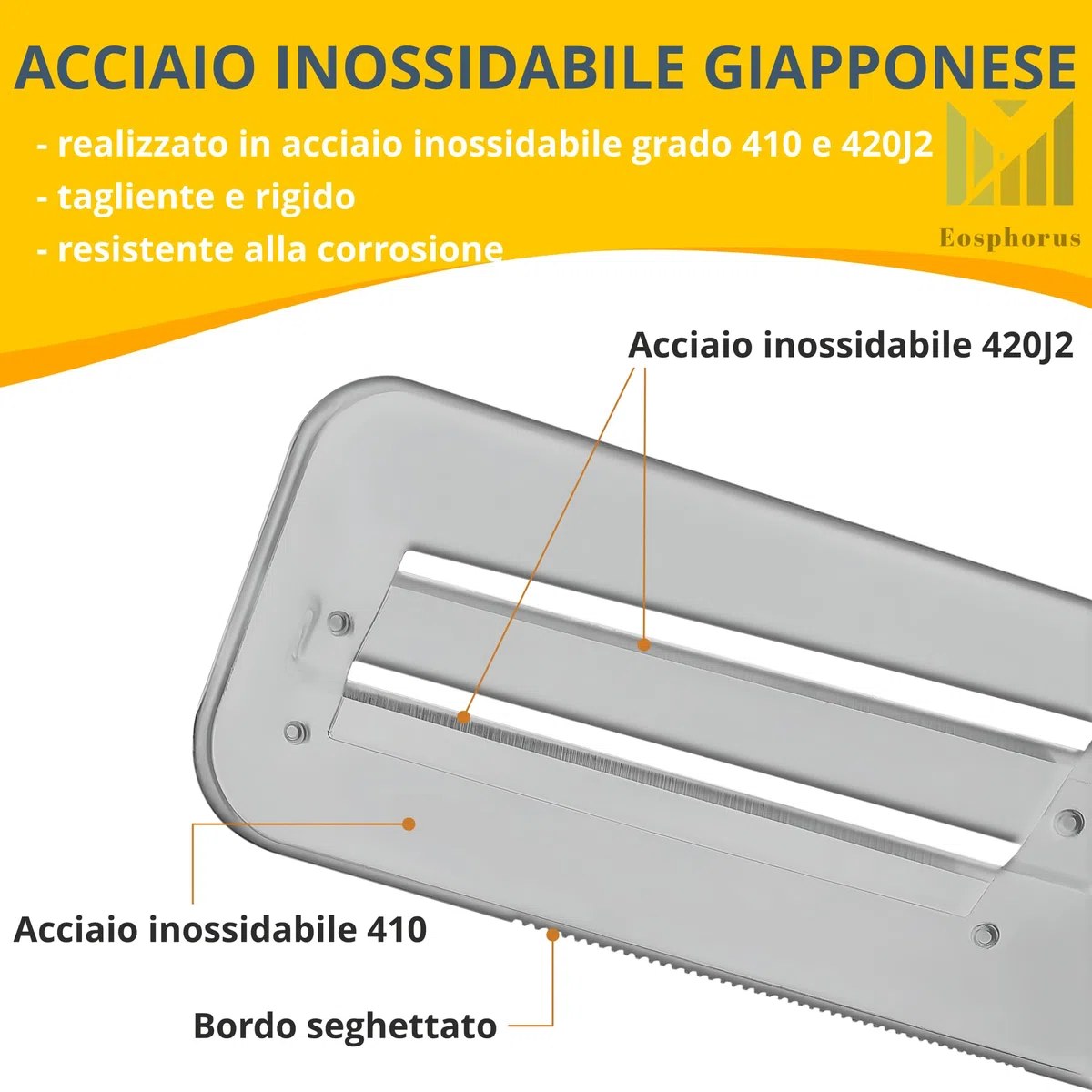 Eosphorus Cavolo Shredder Cavolo Affettatrice Coltello per Cavolo per Crauti Coleslaw con due Lame Affilate in Acciaio Inossidabile