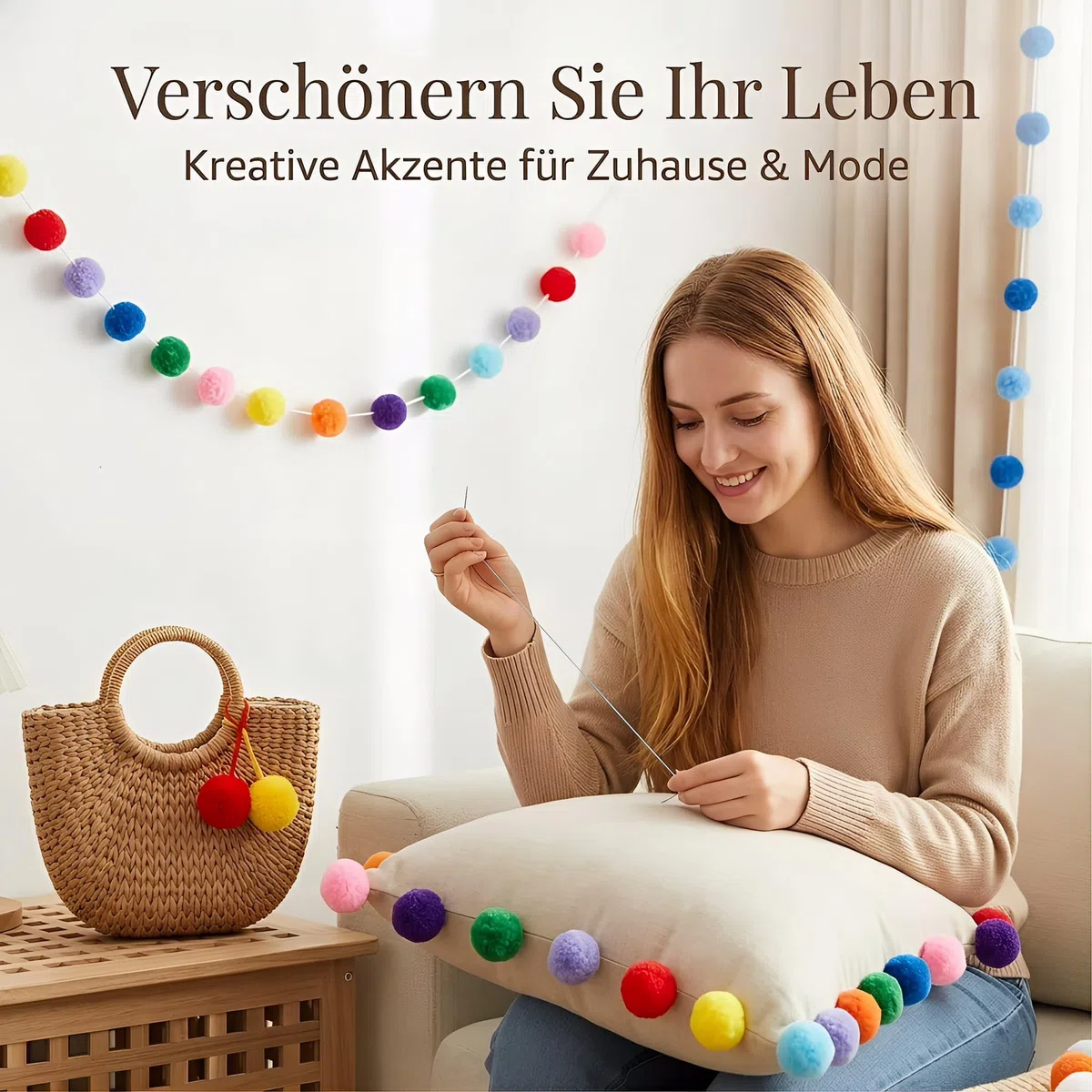 Confezione da 98 pompon da 5 cm, pon pon grandi e colorati, 50 mm, soffici palline di peluche, palline di peluche bobble, palline di pon pon grandi
