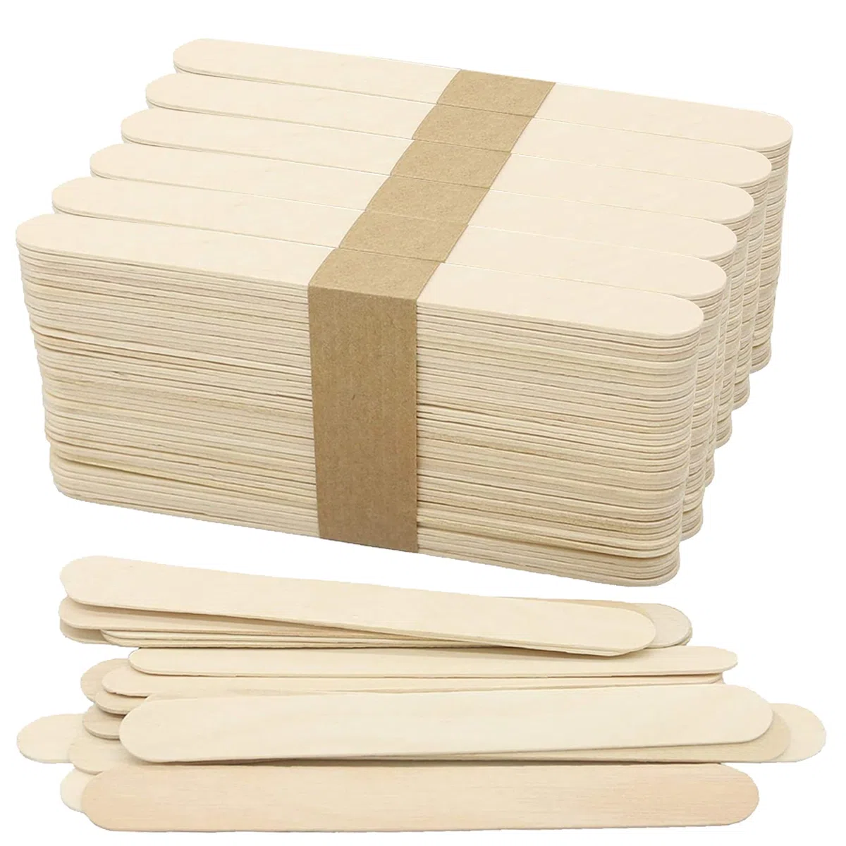 300 Bastoncini Legno Naturale per Ghiaccioli Popsicle, Ceretta Legnetti, Bricolage Art, Lollipop del Mestiere di DIY, 1,8 cm x 15 cm