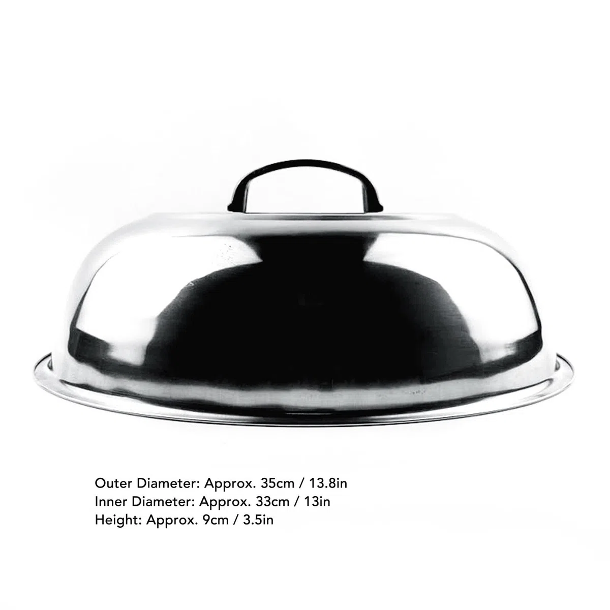 Copertura per pentola in acciaio inossidabile, cupola sciogliere il formaggio e copertura cottura a vapore, rotonda imbastire coperchi wok con manico, coperchio pentola (36 cm)