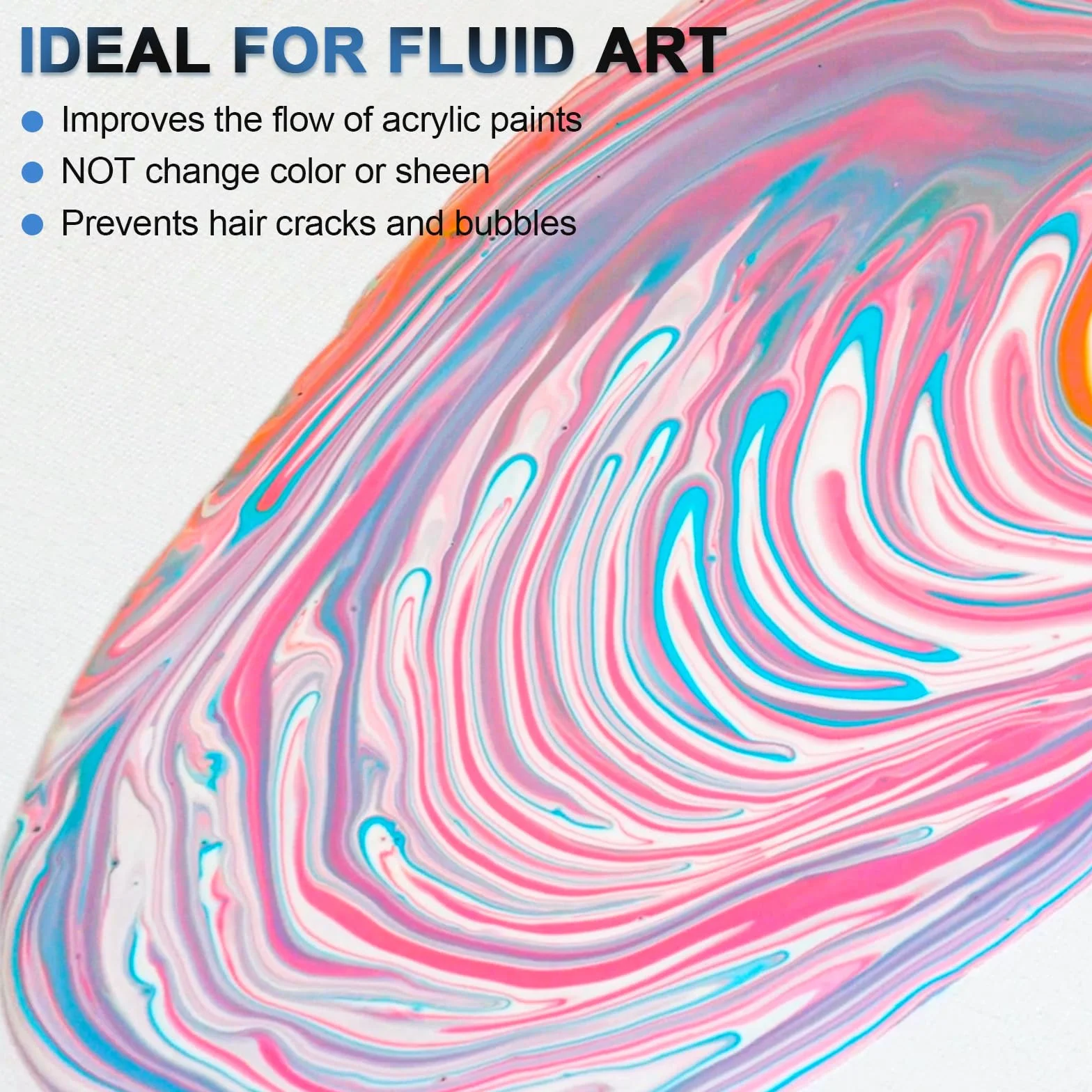 Nicpro Pouring Medium Per Colori Acrilici 250 ML, Versare Medio Per Colori Acrilici, Miglioramento Della Fluidità Della Pittura Acrilica, Impermeabile, Non Ingiallente