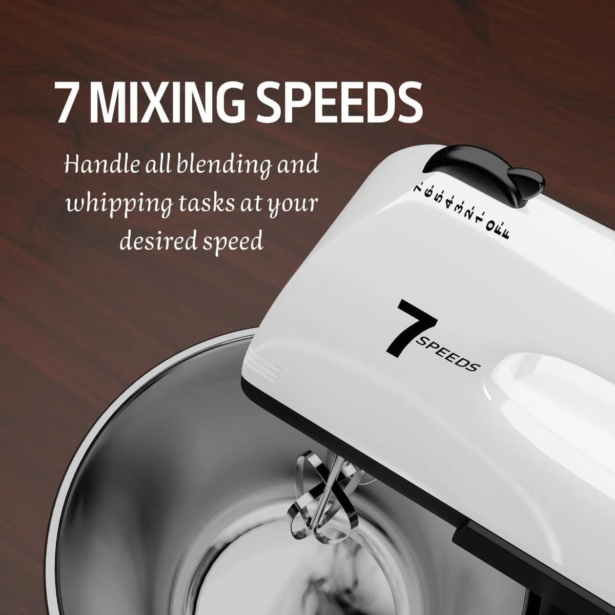 Impastatrice Planetaria, 7 velocità con ciotola in acciaio inossidabile 3QT, Robot da Cucina Multifunzione, supporto e sbattitore manuale con gancio per impastare, frusta (XN2)