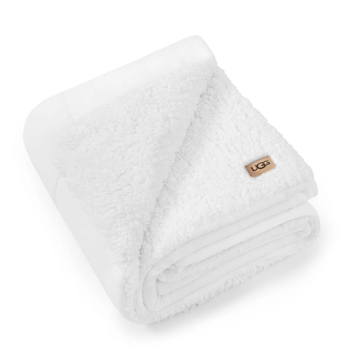 UGG Nita, Coperta morbida reversibile in peluche per divano o letto, comoda, calda e soffice, per soggiorno o camera da letto, lavabile, 127 x 178 cm, bianco neve