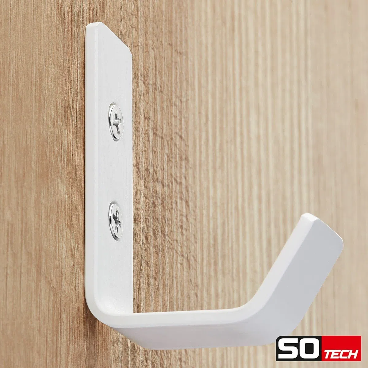 SOTECH 5 x Appendiabiti Loxten 60 x 20 x 45 mm bianco Acciaio inox Gancio a muro con spessore del materiale di 3 mm Gancio per giacca con bordi arrotondati