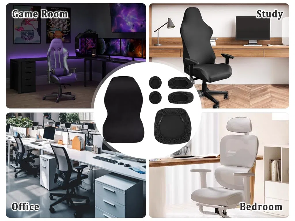 Rivestimento per Sedia da Gioco, 6 Pezzi Coprisedia da Gaming Elasticizzata, Copertura per Sedia da Gaming, Copri Sedia Gaming, Copertura per Sedia da Gaming, per Sedia Gaming, Sedie da Ufficio