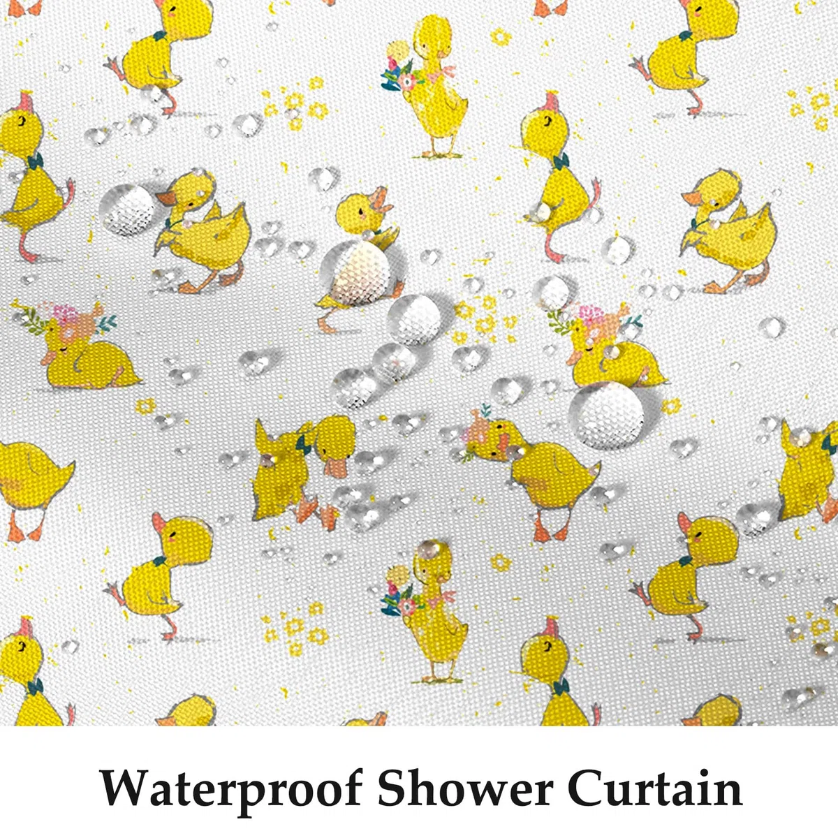 Tenda da Doccia Giallo Anatra Cartone Animato Carino Animale Anatra Pet Bagno Tenda Divertente Animale Giallo Fiore Bagno Tenda Impermeabile Vasca da Bagno Tenda 180x180cm