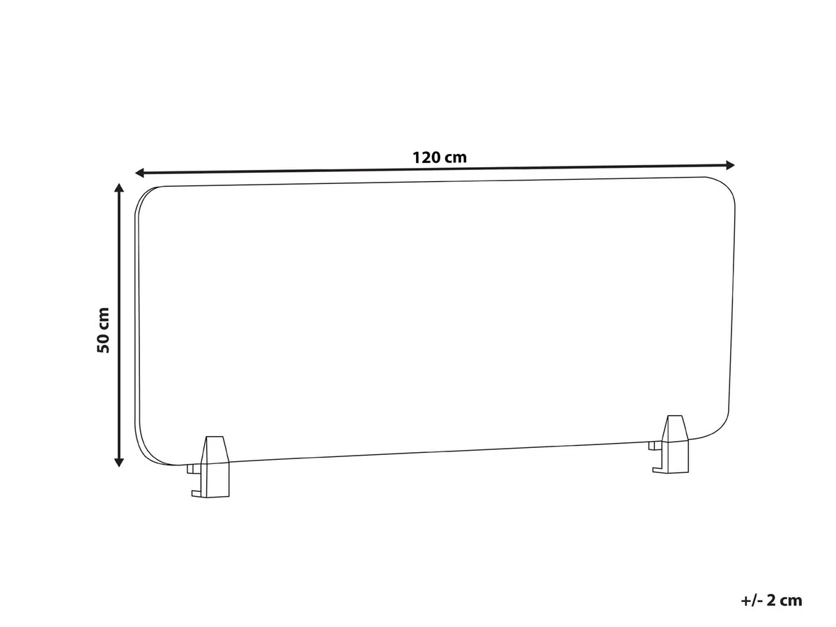Beliani Divisorio da scrivania Pet Pannello Acustico Tessuto fonoassorbente 120 x 50 cm Bianco Sporco