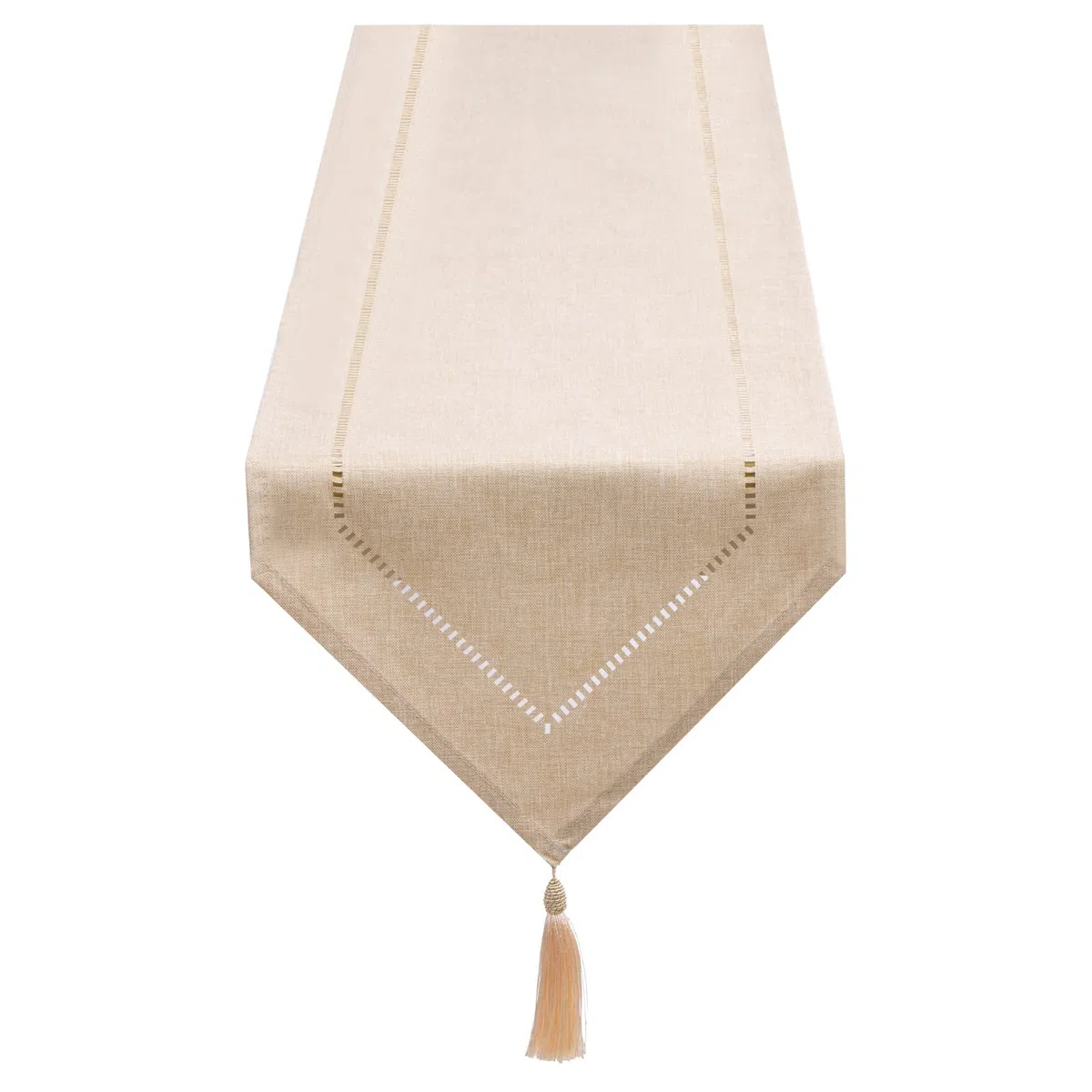 Runner da tavola in lino, bianco, crema, beige, 32 x 220 cm, runner da tavolo, liscio, moderno, facile da pulire, per tavolo da pranzo, tavolino, ristorante, decorazione