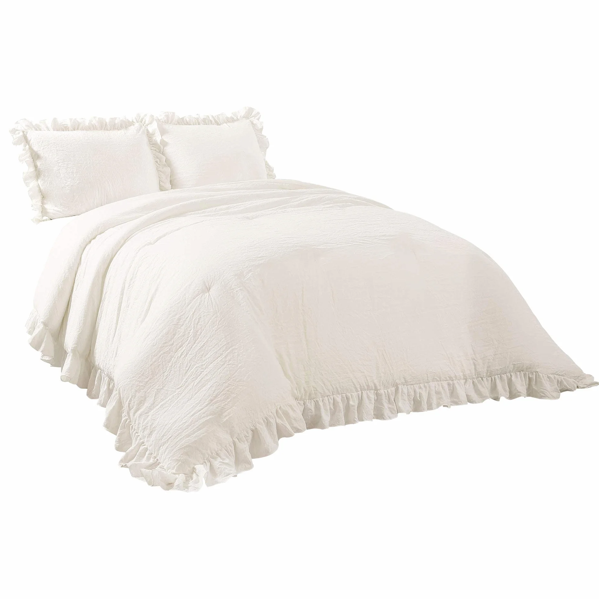 Lush Decor Reyna, Poliestere, Bianco, King