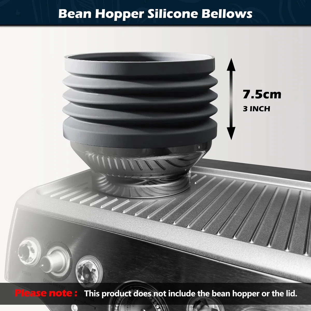 NEOUZA Tramoggia monodose in silicone per espresso compatibile con Sage Barista Express, soffietto per macinacaffè