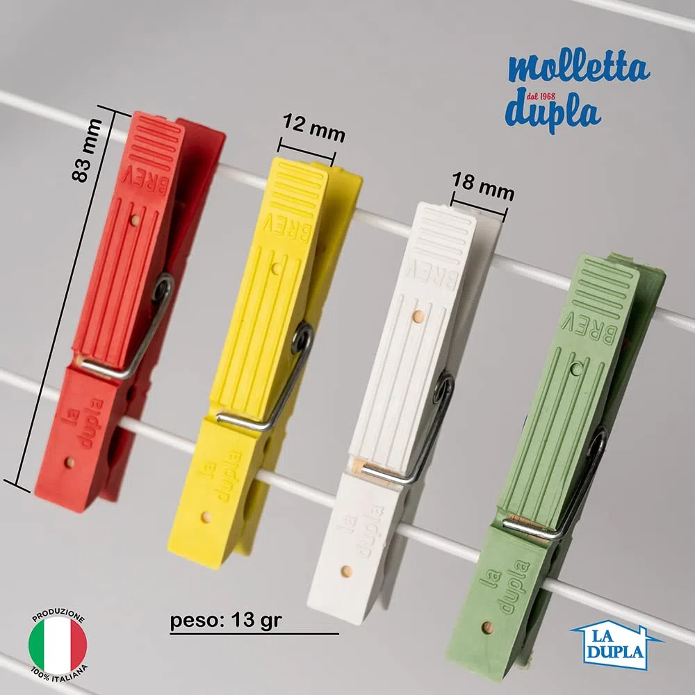 Mollette per bucato in plastica e legno, resistenti raggi UV, pack da 50 mollette, 5 colori assortiti, bucato pesante, tovaglie, asciugamani, coperte