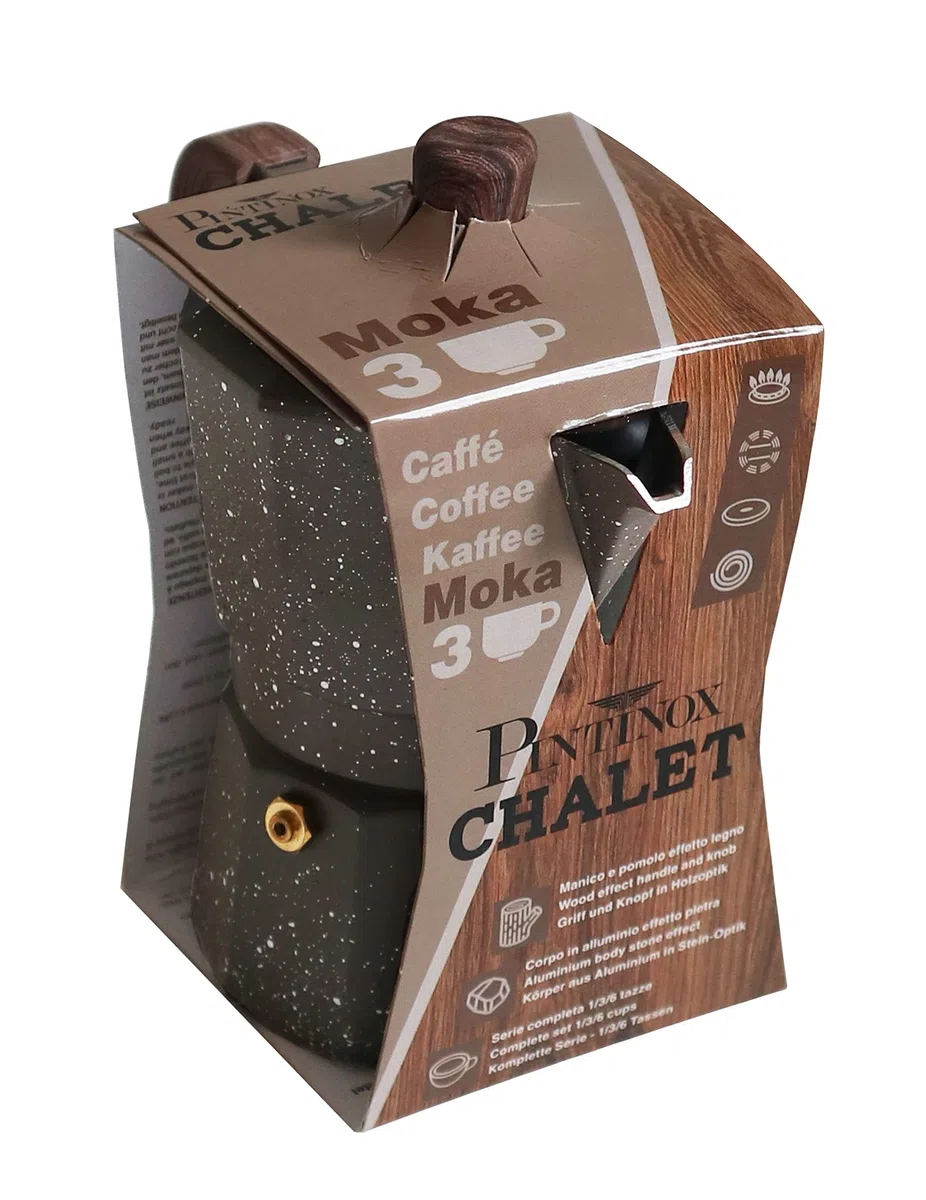 PINTINOX Caffettiera Moka Natura 3 tazze