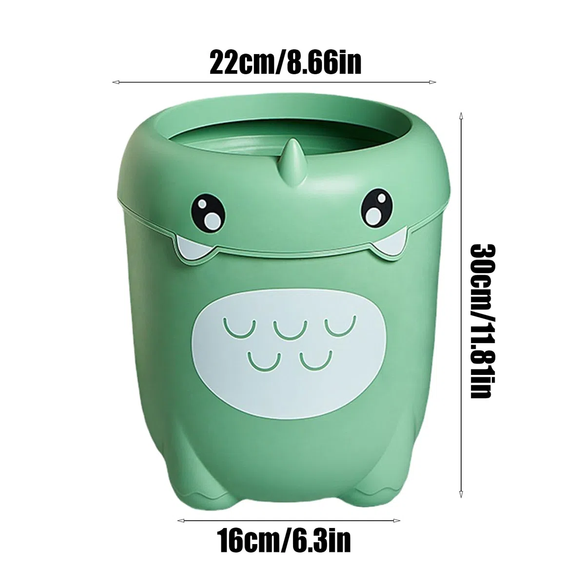 Generico Cestino Per Bambini – Bidonë Plastica Grande Capacità Senza Coperchio | Design Creativo Dinosauro | Porta Rifiuti Camera Bambini | Organizer Versatile Cucina Soggiorno Camera Letto