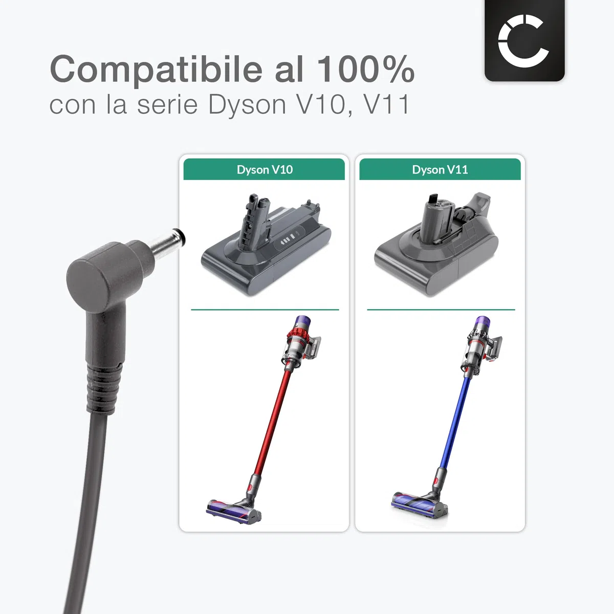 CELLONIC Caricabatteria compatibile con Dyson V10, V11, V12 & v15 Caricatore di ricambio 30.45V, potente & affidabile