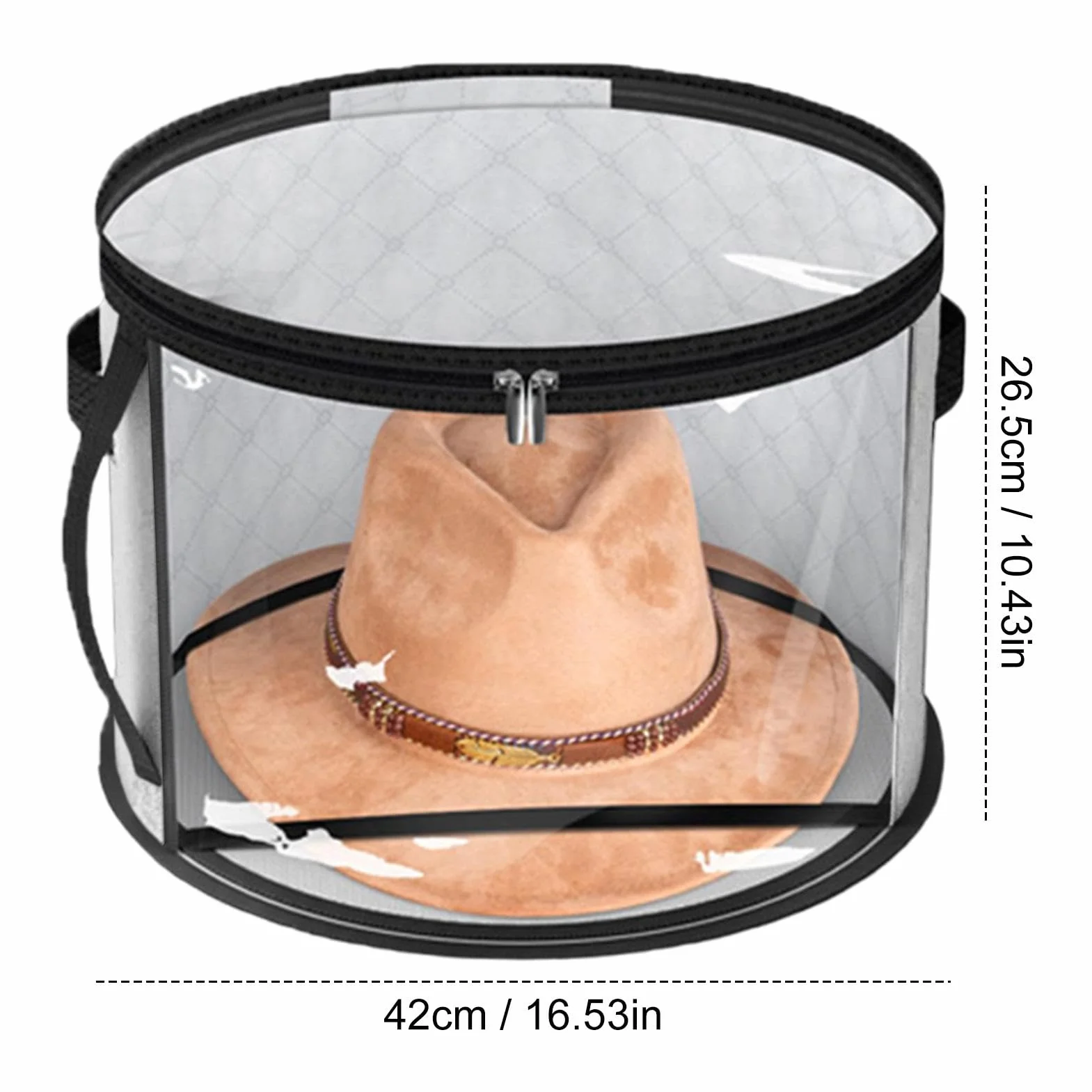 Scatola portaoggetti per cappelli, organizer per cappelli, contenitore rotondo da viaggio | Scatola per cappelli morbida trasparente con cerniera, borsa multifunzionale per cappelli di grande capacità
