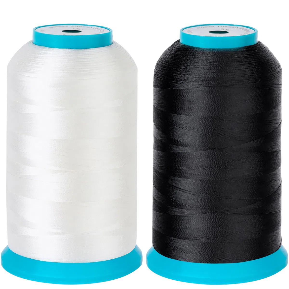 New brothread Set di 2 (Nero+Bianco) 5000M Grande Bobina Filo della bobina/Filato per Spolette per Ricamo e Cucire