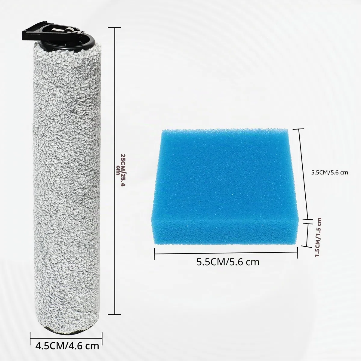 Spazzole Rullo + filtro per Eureka NEW400 /New400 Gen2 aspirapolvere per liquidi e asciutti Parti di ricambio, set di accessori 2 Rulli per spazzole + 2 Filtri + 1 Spazzola per la pulizia