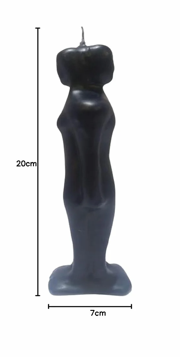 Statuetta candela in cera per separazione di coppia - nera - 20 cm