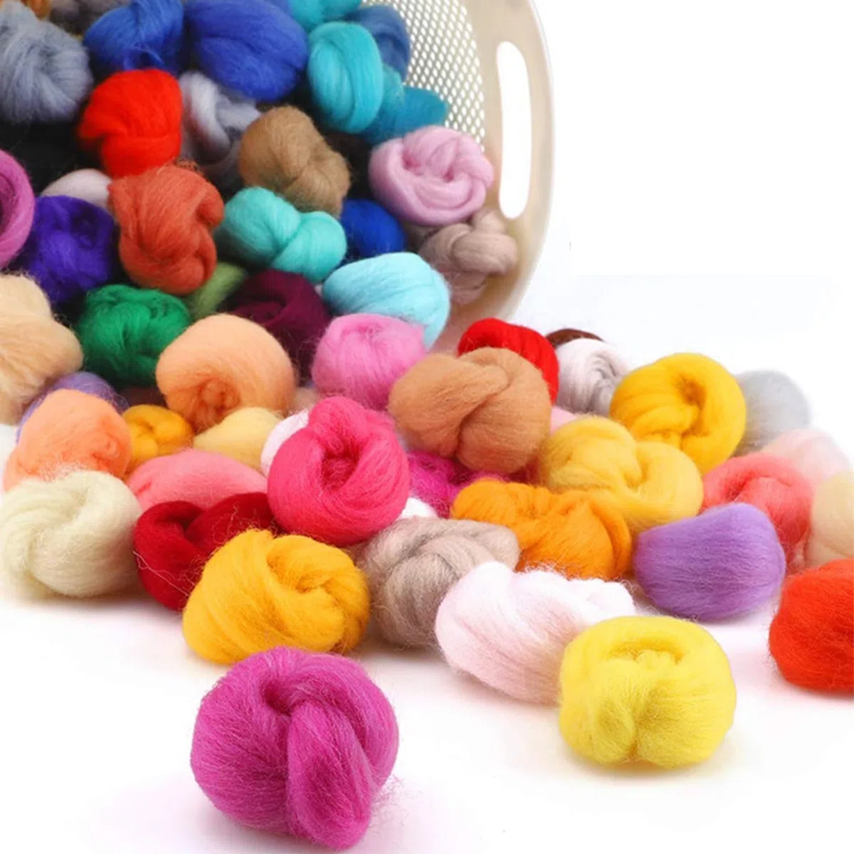 YNNHUDEEP Lana merino di alta qualità, 36 colori, per infeltrimento umido e feltro secco, 108 g, lana da fiaba con fibre naturali, set iniziale per lavori a maglia