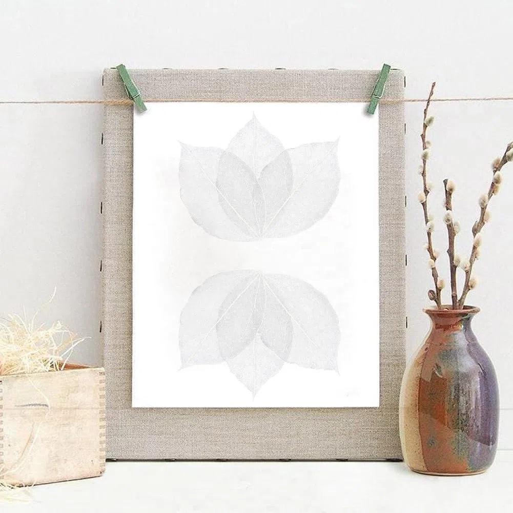 CRASPIRE 100 pz. Scheletro Naturale di Foglie di Ficus Religiosa 4.5-5mm Foglie Artificiali Bianche Foglie Essiccate Pressate Albero della Gomma Scrapbooking Biglietti Matrimonio Fai da Te