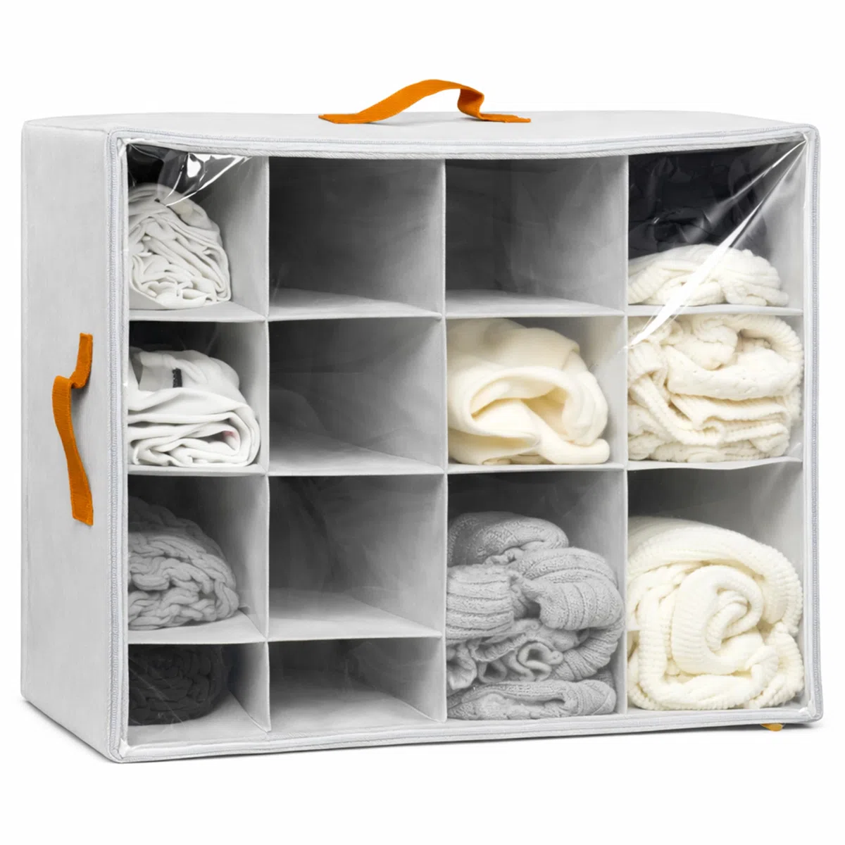 Generico Scarpiera Salvaspazio, Organizzatore Scarpe con Coperchio Trasparente, Porta Scarpe Pieghevole 50x40x30 cm in Tessuto e PVC