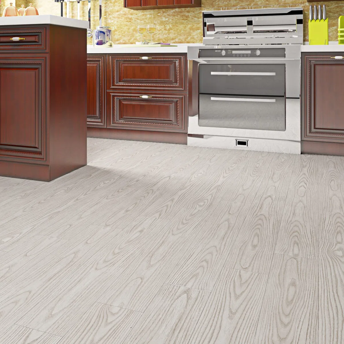 Livelynine Pavimento PVC Adesivo Effetto Legno Bianco 90x15cm Piastrelle Adesive Pavimento Effetto Parquet Adesivo 32 Piastrelle PVC Adesivo Pavimento Bagno Cucina Lavabile Rivestimento Parete Legno
