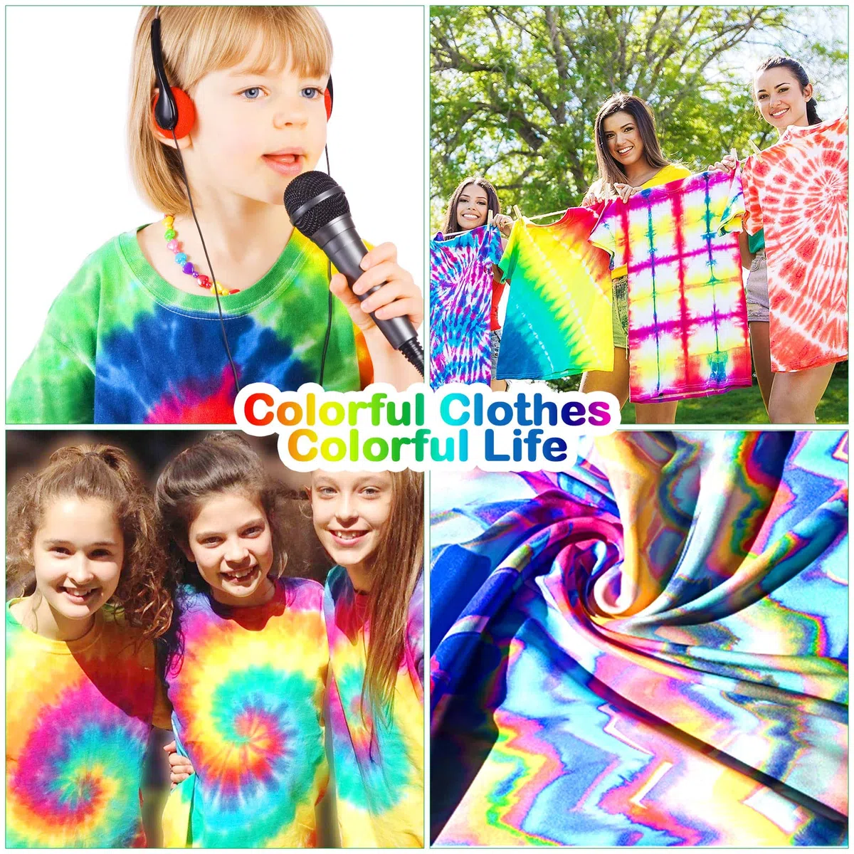 Kit Tintura 36 Colori Coloranti Stoffe Vivaci per DIY Pittura Vestiti Bambini Adulti Camicie, Felpa, Magliette, Hoodie, Moda Fai-da-Te, Feste