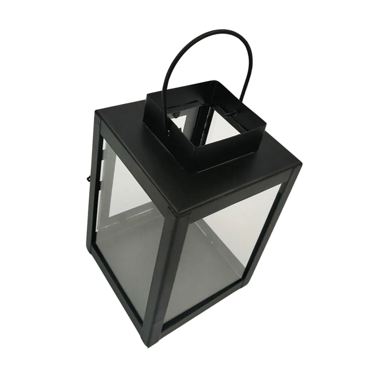 Holibanna Lanterna da Vento Retrò in Ferro Nero Decorativa per Candele, Lampada da Esterno Raffinata e Semplice, per Banchetti e Allestimenti Scenici