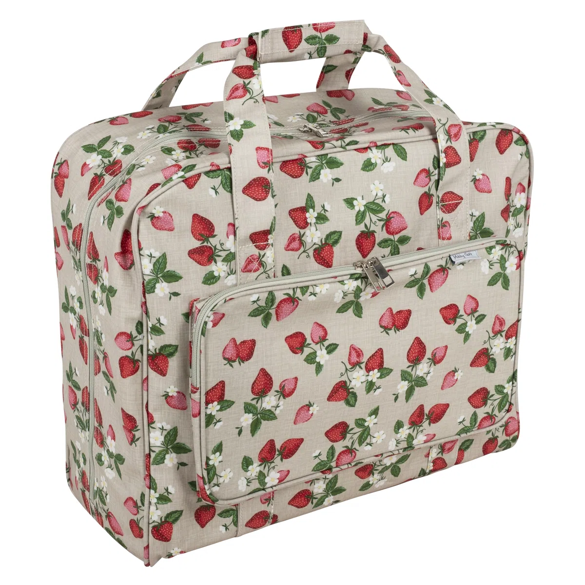 Hobby Gift Borsa per Macchina da Cucire - Borsa Imbottita Resistente con Chiusura a Zip, Borsa Grande Impermeabile per Trasporto e Accessori da Cucito - 20 x 44 x 38 cm, Fragole