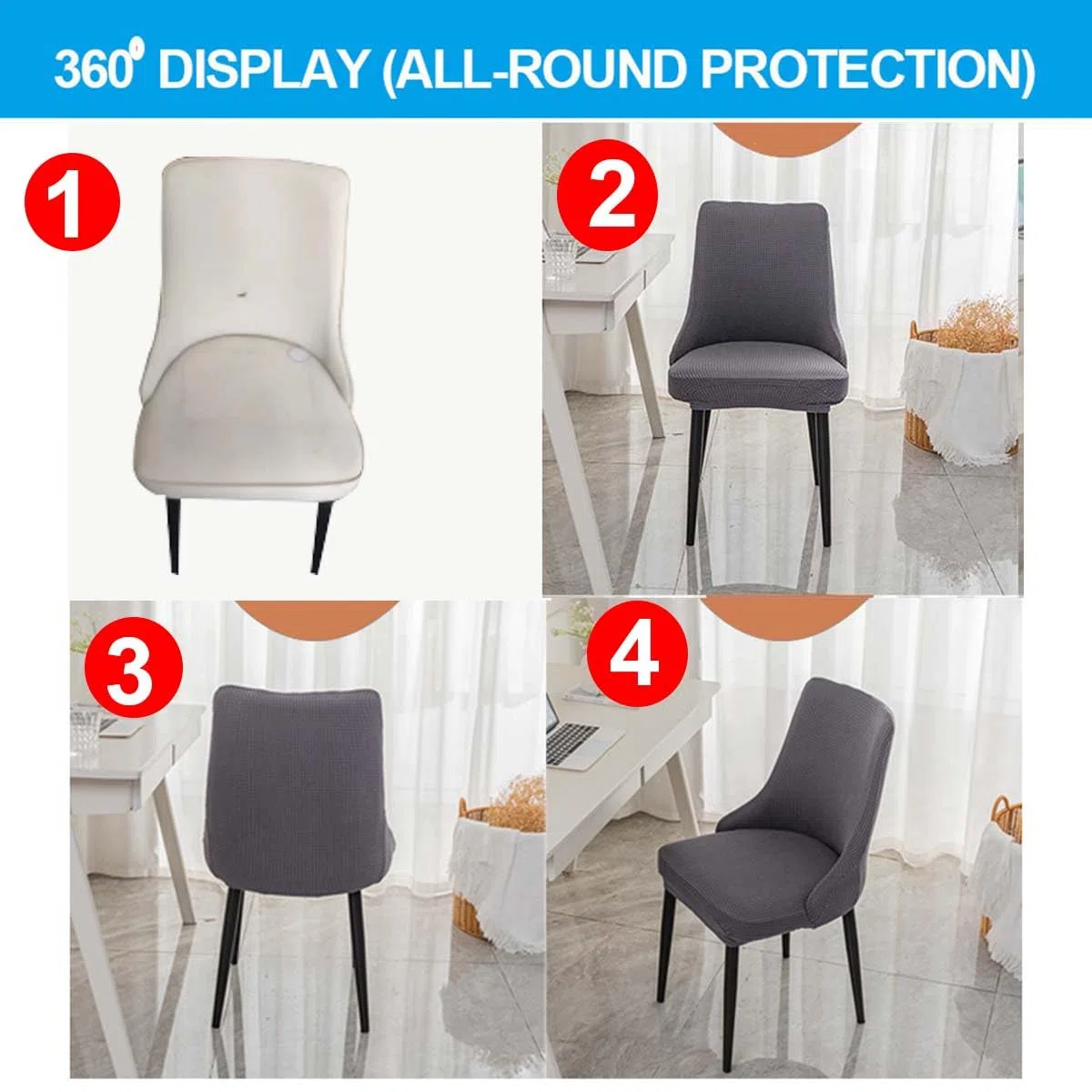 2/4 Pezzi Coprisedia Poltroncina Sala da Pranzo con Braccioli Piccoli Schienale Coprisedie Cucina Ufficio Copertura Sedie Scandinave Elasticizzata Fodera Sedia Pranzo,#13large,4PCS