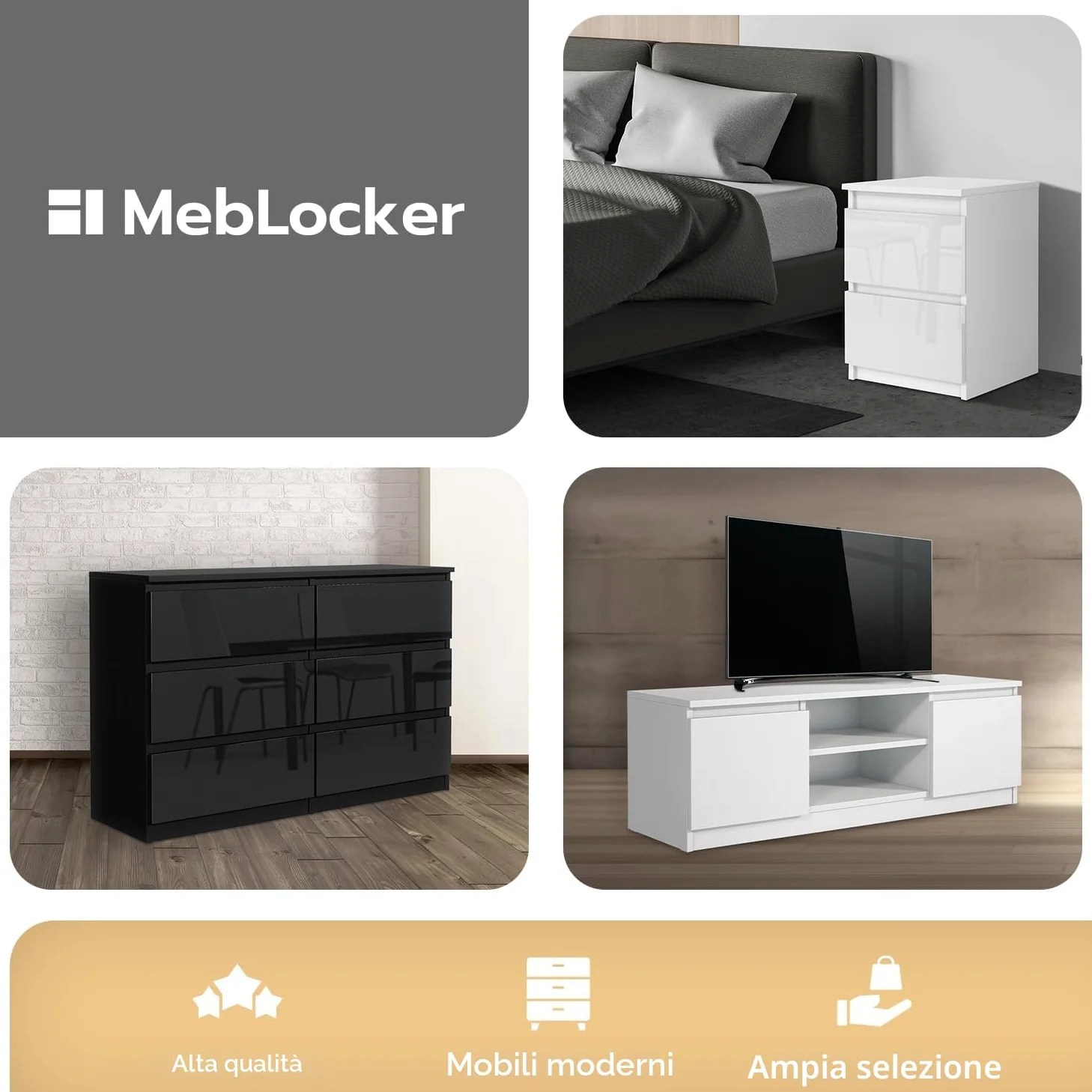 Cassettiera con 5 Cassetti - Settimino 39x70x125 cm - Cassettiera Salvaspazio per la Camera da Letto e Soggiorno - Armadio con Cassetti dal Design Moderno - Nero