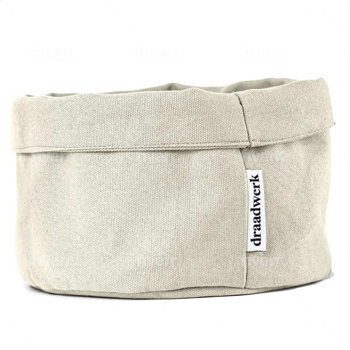 Cestino per pane in tessuto cestino per panini cestino per la colazione cesto portaoggetti in 100% cotone per la colazione il ponticello il fasciatoio la conservazione e le festività (Nature Beige)