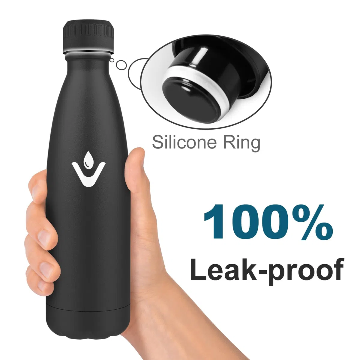 Borraccia Termica 750ml, Doppia Parete Isolata, Senza BPA, Bottiglia Acqua Riutilizzabile in Acciaio Inox, a Prova di Perdite, Bottiglia Termica per Adulti, Scuola, Ufficio, Viaggi, Sport, Campeggio