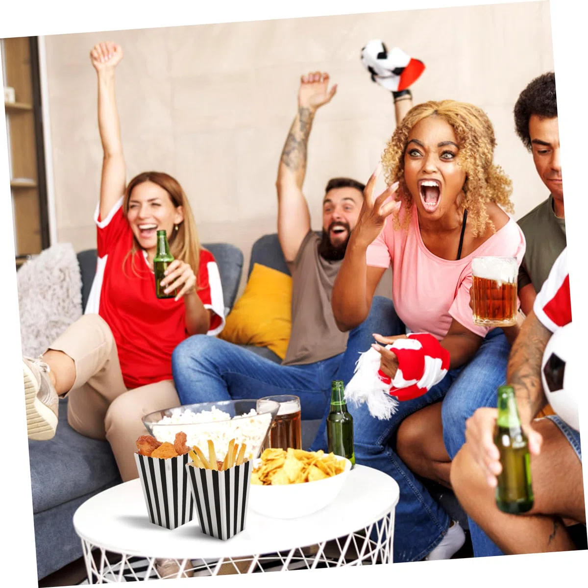 Alipis Scatole per Popcorn in Carta Nero 24 Pezzi Strisce per Facile Conservazione e Snack Comodi per Serate Cinema e Tavoli da Dessert