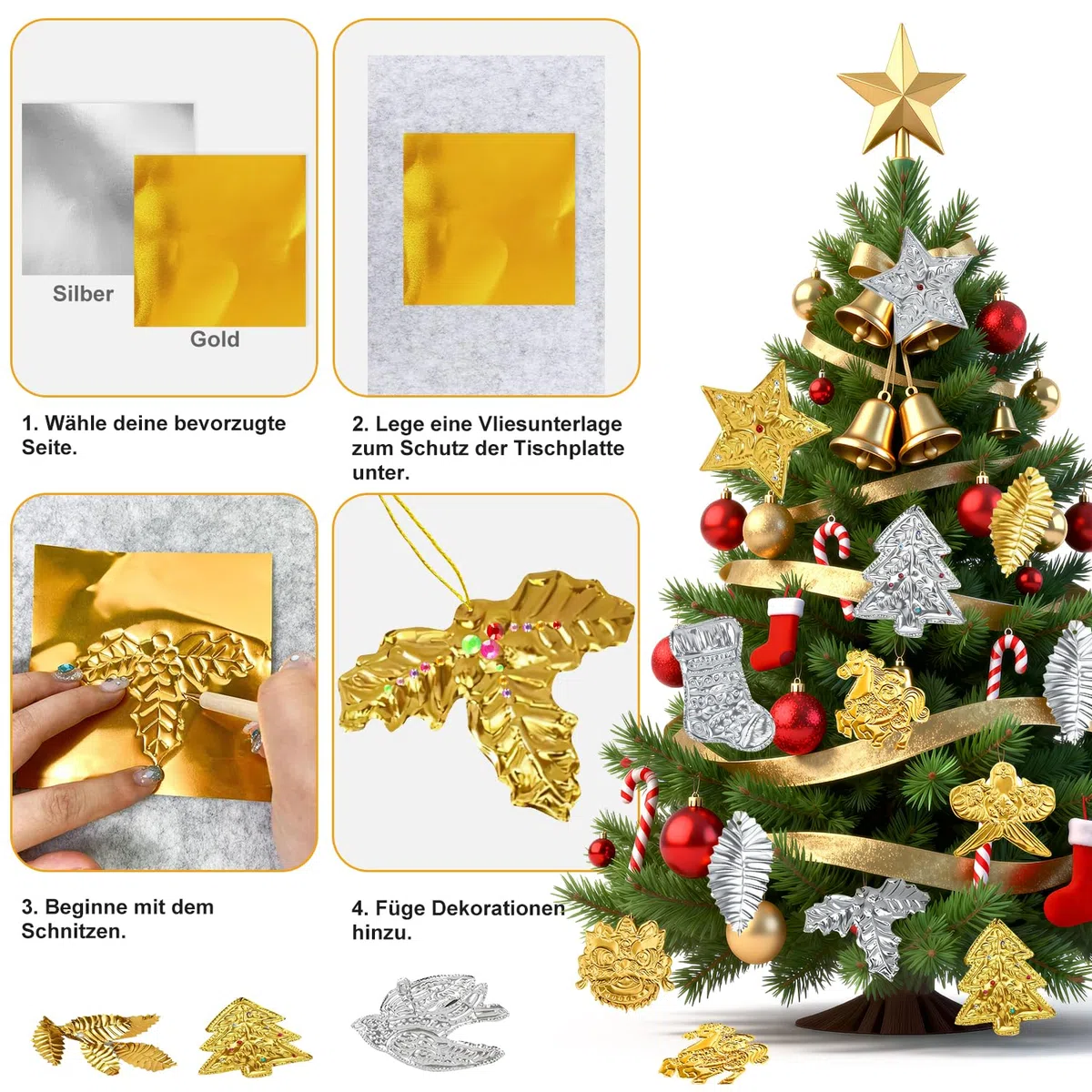 Fogli Metallizzati per Artigianato Fogli per Goffratura Kit Artistico per Sbalzo Metallo Foglio di Carta Alluminio Dorato Accessorio Crafting Lucido Argento Scintillante Oro per Pittura Incisione
