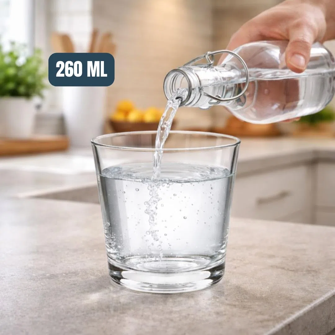Generico Set di Bicchieri da Acqua in Vetro Trasparente 6-12 Pezzi – Bicchieri Resistenti e Lavabili – Perfetti per Acqua, Bibite e Cocktail – Design Classico (6) -104524