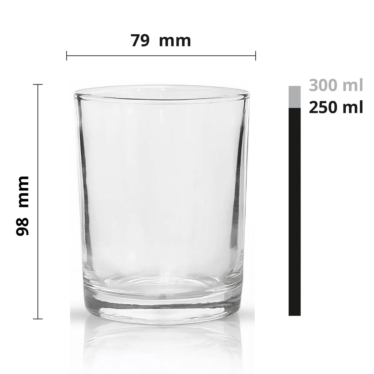 Glasmark KROSNO 1992 Barattoli in Vetro Transparente 6 Pezzi per Fabbricazione Candele Fai Da Te 300 ml