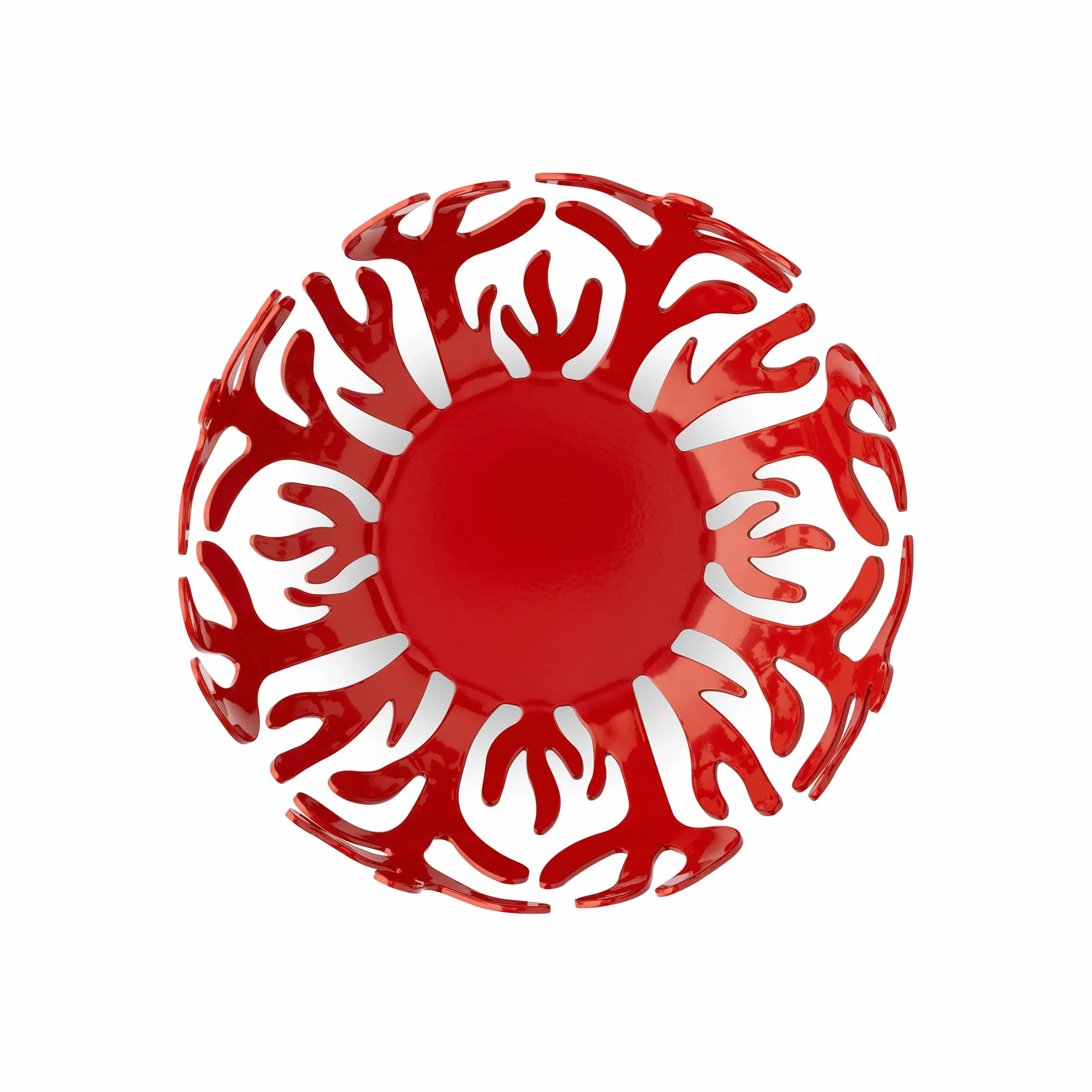 Alessi ESI01/21 R Mediterraneo Fruttiera in Acciaio Colorato con Resina Epossidica, Rosso