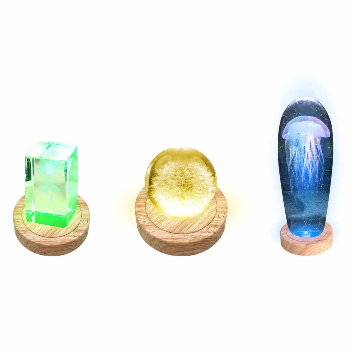 Base luminosa a LED girevole rotonda 8 modalità di luce Espositore Base per espositore da tavolo per cristalli Art. in vetro