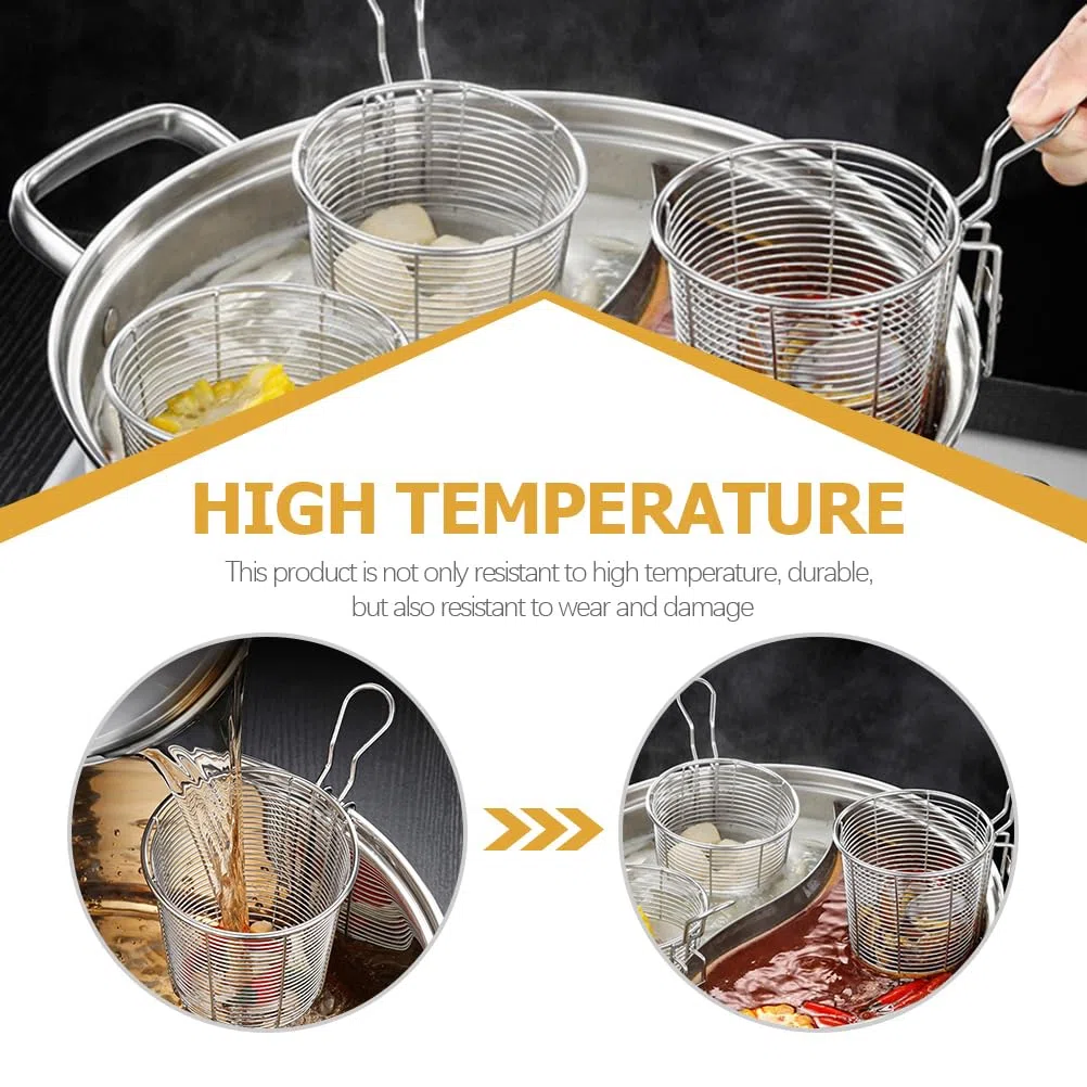 DOITOOL Colino Da Cucina in Acciaio Inox 304 Resistente Al Calore Cucchiaio Filtrante Per Pasta E Zuppe Scolapasta Per Pentola Con Gancio Utensile Per Cottura E Cottura Di Noodle 3.9X3.9X2.8 Pollici