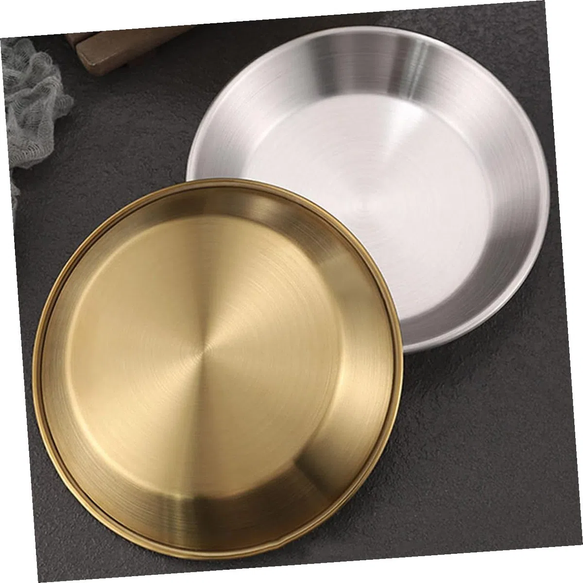 Piatto Pizza in Acciaio Inossidabile Spesso 18 CM Teglia da Forno Profonda per Dolci e Torte Piatto Leggero e Resistente per Campeggio e Picnic