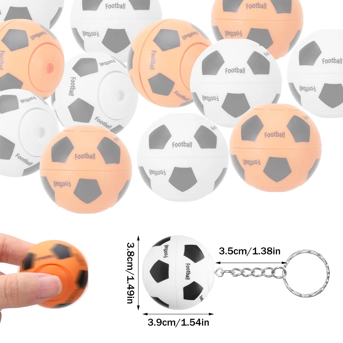 16 Pezzi Portachiavi Calcio Mondiali, Portachiavi Calcio Girevole Staccabile con Tema Mondiale, Giocattoli Antistress per Borse Regalo per Bambini e Bambine, Mini Giocattoli per Premietti e Ricordini
