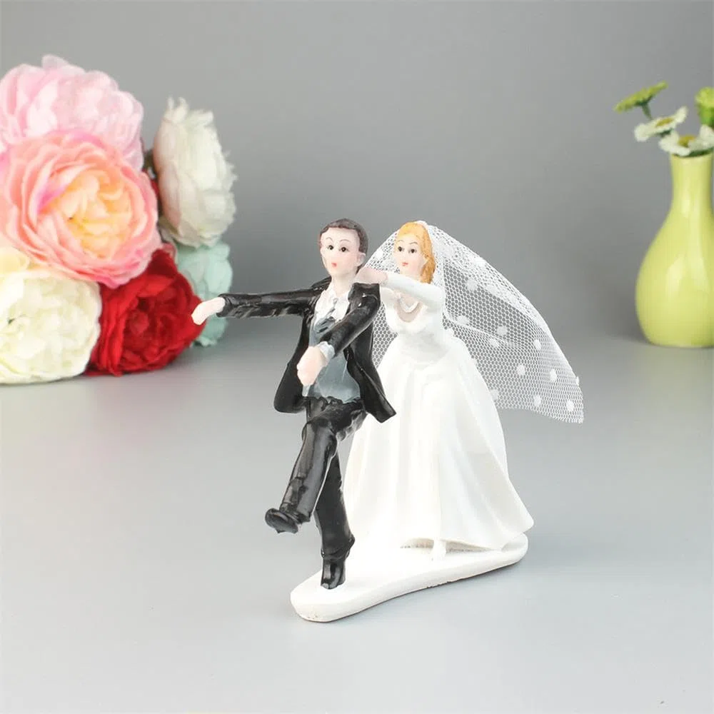 Decorazione per torta con scritta in inglese "Bride and Groom", divertente decorazione per torta nuziale, anniversario, fidanzamento