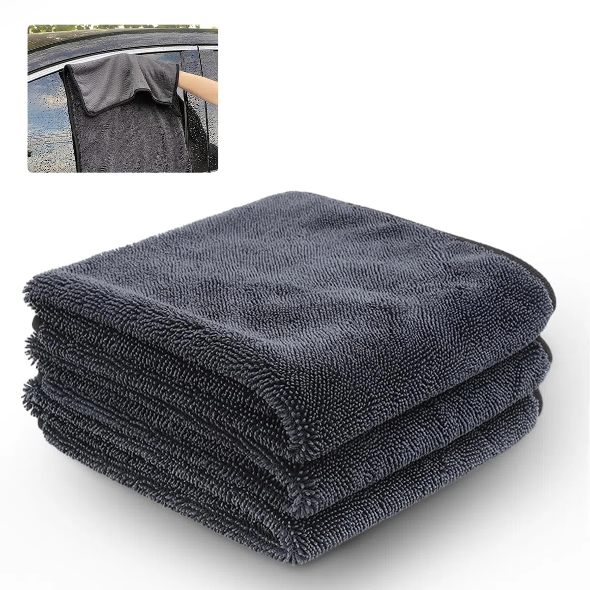 Shiny Bath XXL Panno Asciutto per la Doccia - Microfibra Extra Assorbente, Panno per la Pulizia della Cabina Doccia, Casa e Auto (40 x 60 cm) - 3 Fast Dry