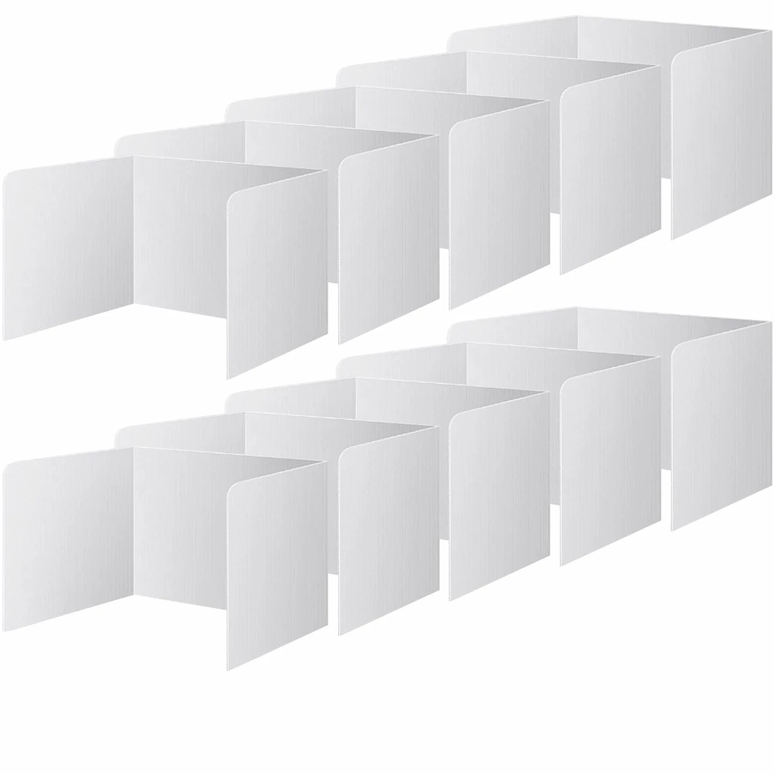 10 pezzi divisori da scrivania, divisori a forma di U, per scuola, ufficio, privacy, scrivania con 4 etichette, divisorio in plastica per studenti, ufficio, biblioteca