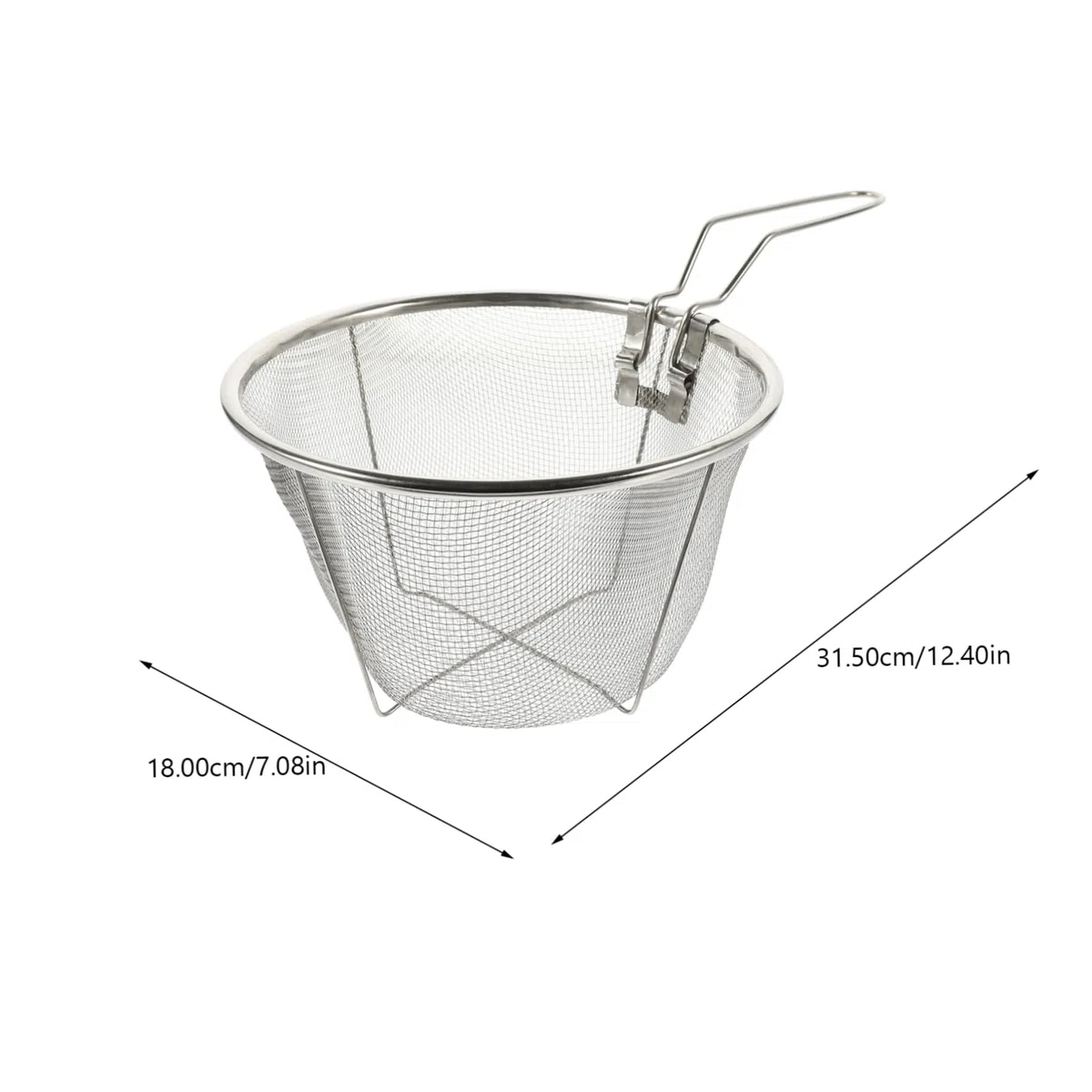 Garneck Scolapasta in Acciaio Inossidabile Con Manico Pieghevole - Cuocipasta Ideale Per Pasta e Verdure - Dimensione 18 Cm Utensile Da Cucina Pratico e Resistente Per Uso
