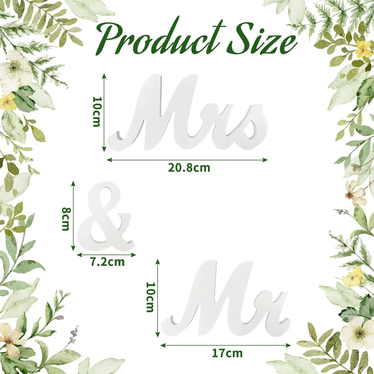 Decorazione per Matrimonio Mr & Mrs | Decorazione per Tavolo da Matrimonio Mr & Mrs in Legno | Decorazione per Festa di Fidanzamento | Regali di Nozze per Coppie di sposi (Bianco)